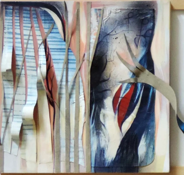 trittico rosso e blu particolare